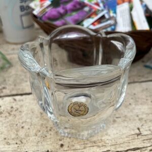 Tulip Waterford Clear Crystal vase or candle holder with Fluted Sides